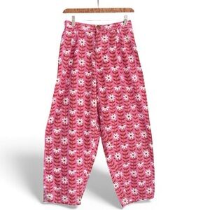 Big Bud Press Pink Lazy Daisy Print Trousers Sz SP Petite Made in USA